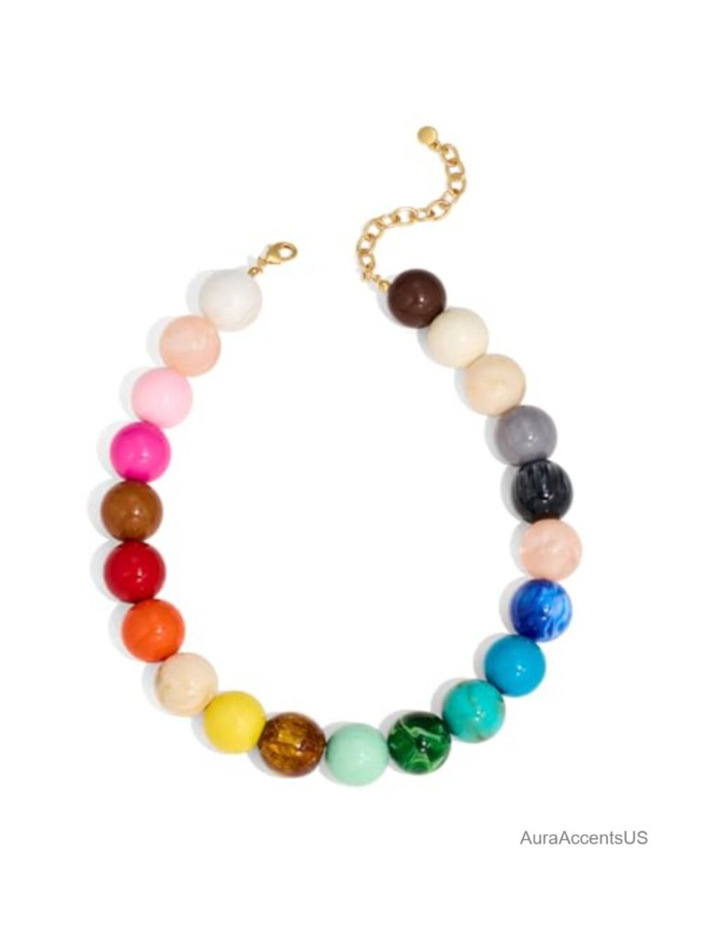 Chunky Beaded Choker Necklace for Women Boho Statement Resin Beads
